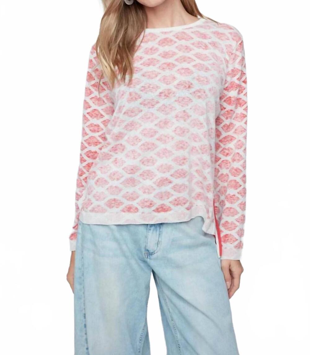 NEW RENUAR lips sweater in scarlet